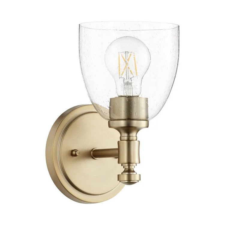 Rossington Single-Light Wall Sconce with Clear Seeded Glass Shade