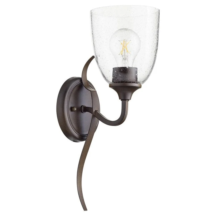 Jardin Single-Light Wall Sconce with Clear Seeded Glass Shade