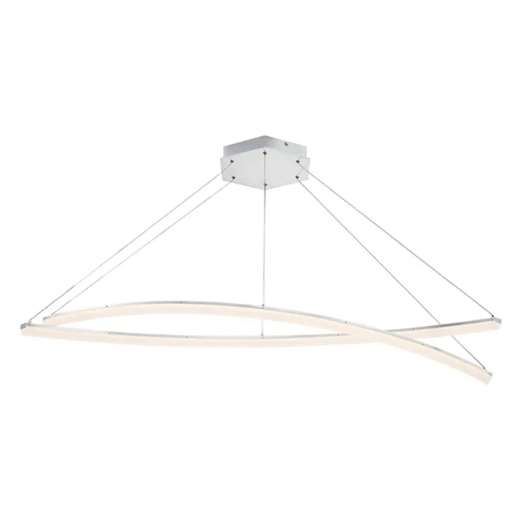 Radius Single-Light Two-Stem LED Curved Pendant 3000K